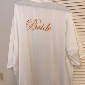Satin Bride Robe, White, Never Worn, Plus Size